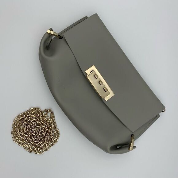 ZAC ZAC Posen Eartha Folded Gusset Chain Crossbody Bag in Gray - Picture 4 of 12